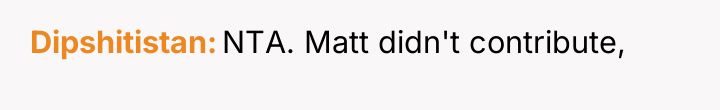 Dipshitistan NTA. Matt didn't contribute,