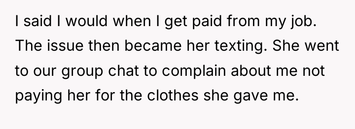 I said I would when I get paid from my...