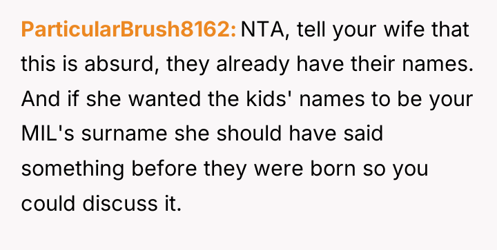 ParticularBrush8162 NTA, tell your wife that this is absurd, they...