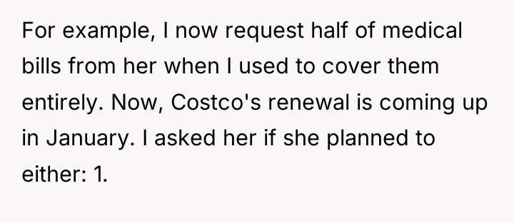 For example, I now request half of medical bills from...