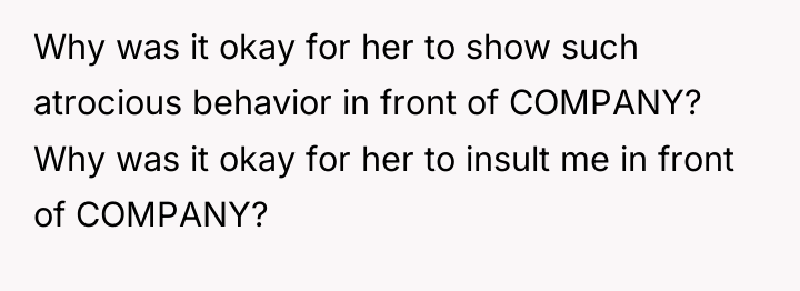 Why was it okay for her to show such atrocious...