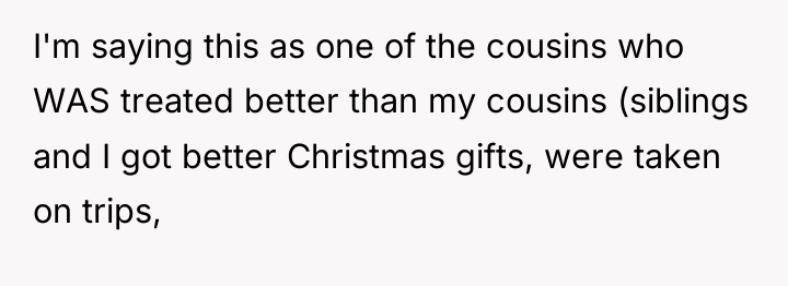 I'm saying this as one of the cousins who WAS...