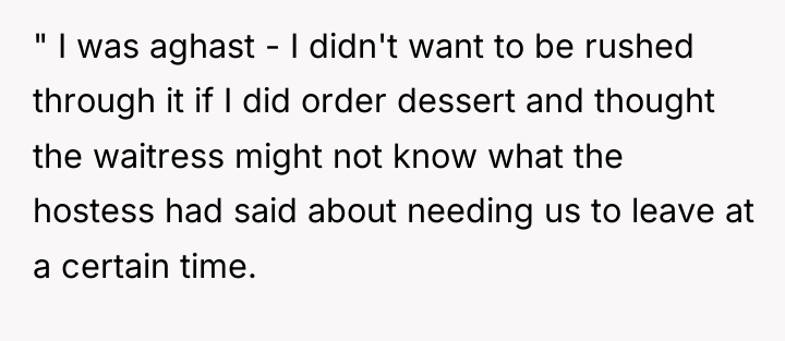 " I was aghast - I didn't want to be...