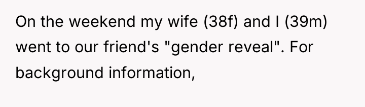 On the weekend my wife (38f) and I (39m) went...