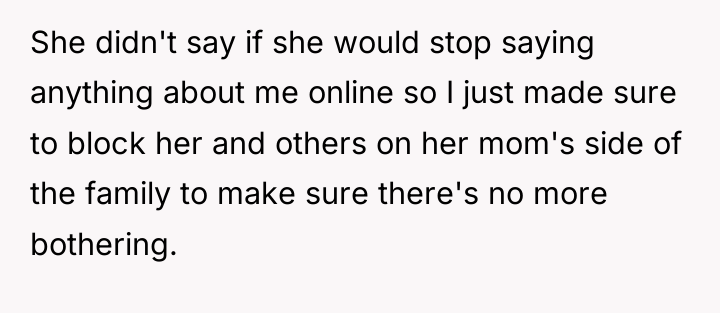 She didn't say if she would stop saying anything about...