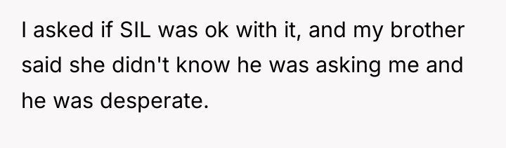 I asked if SIL was ok with it, and my...