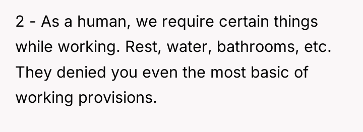 2 - As a human, we require certain things while...