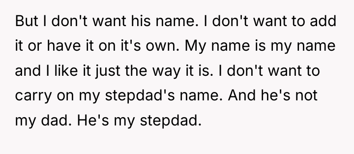 But I don't want his name. I don't want to...