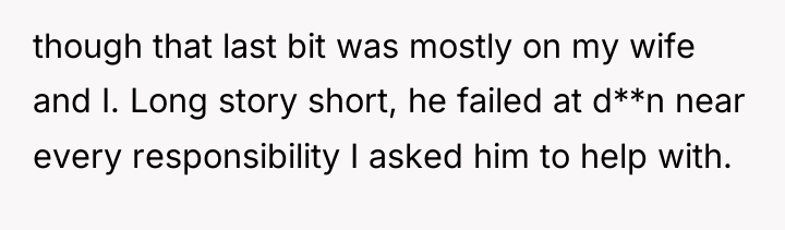 though that last bit was mostly on my wife and...