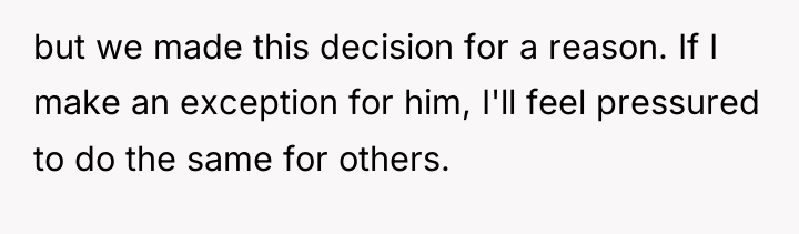 but we made this decision for a reason. If I...