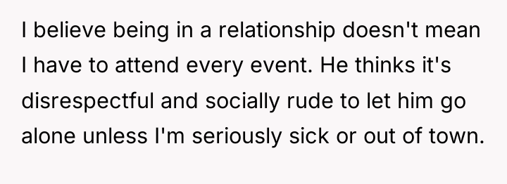 I believe being in a relationship doesn't mean I have...