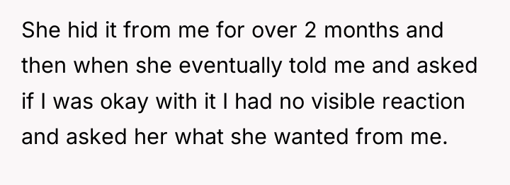 She hid it from me for over 2 months and...