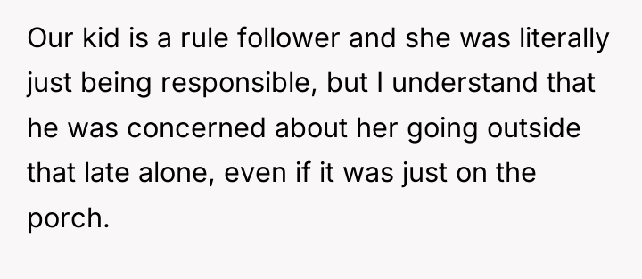 Our kid is a rule follower and she was literally...