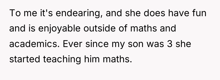 To me it's endearing, and she does have fun and...