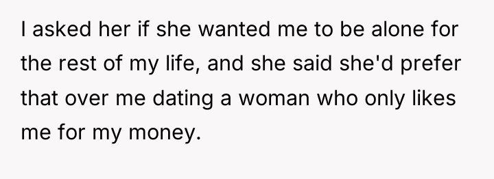 I asked her if she wanted me to be alone...