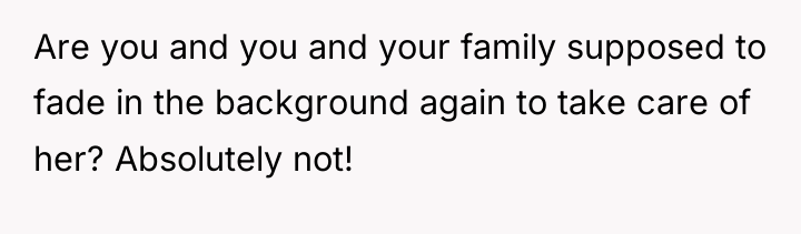 Are you and you and your family supposed to fade...