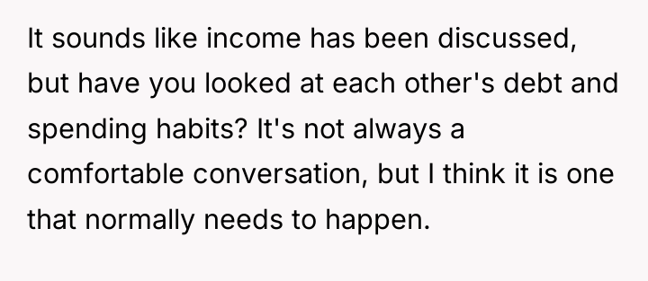 It sounds like income has been discussed, but have you...