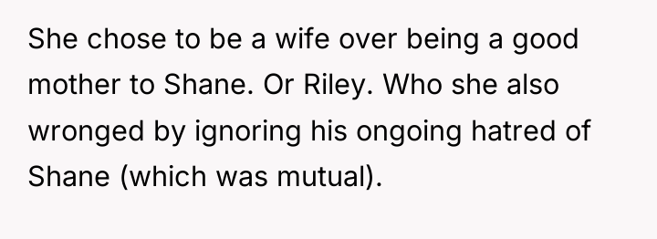 She chose to be a wife over being a good...