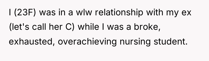 I (23F) was in a wlw relationship with my ex...