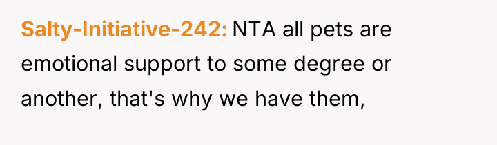 Salty-Initiative-242 NTA all pets are emotional support to some degree...