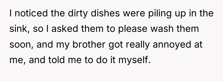 I noticed the dirty dishes were piling up in the...