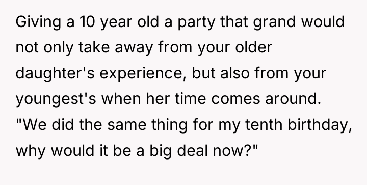 Giving a 10 year old a party that grand would...