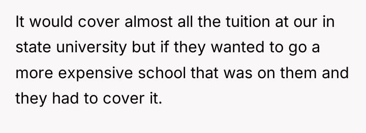 It would cover almost all the tuition at our in...