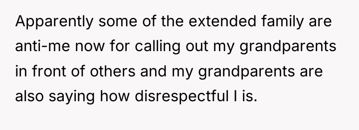 Apparently some of the extended family are anti-me now for...