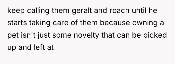 keep calling them geralt and roach until he starts taking...