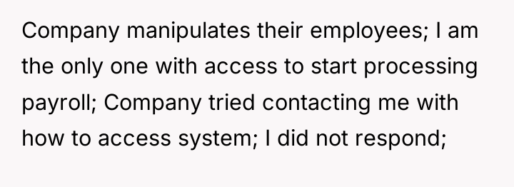 Company manipulates their employees; I am the only one with...