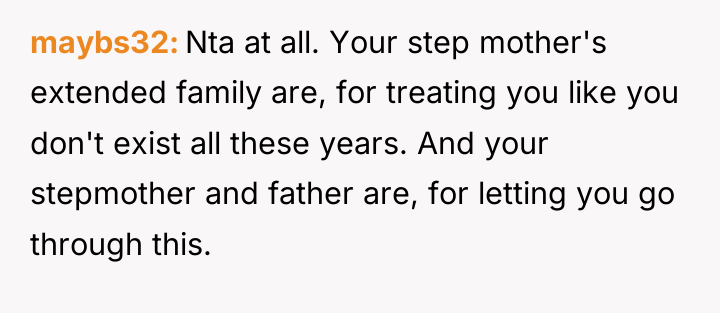 maybs32 Nta at all. Your step mother's extended family are,...