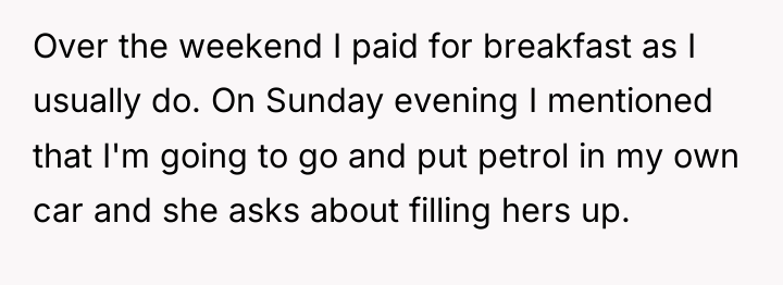 Over the weekend I paid for breakfast as I usually...