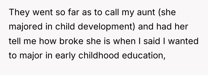 They went so far as to call my aunt (she...