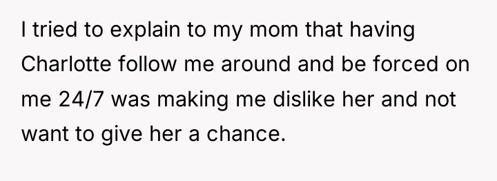 I tried to explain to my mom that having Charlotte...