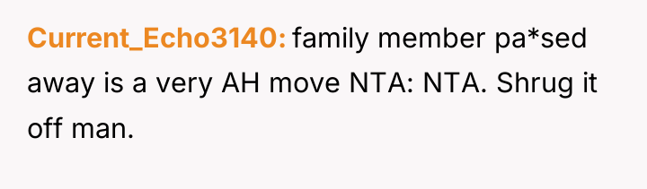 Current_Echo3140 family member pa*sed away is a very AH move...