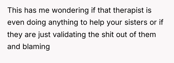 This has me wondering if that therapist is even doing...