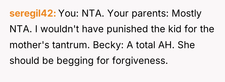 seregil42 You: NTA. Your parents: Mostly NTA. I wouldn't have...
