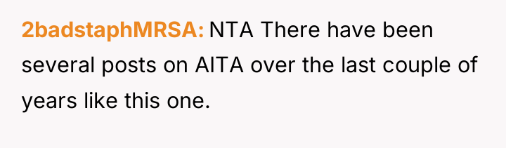 2badstaphMRSA NTA There have been several posts on AITA over...