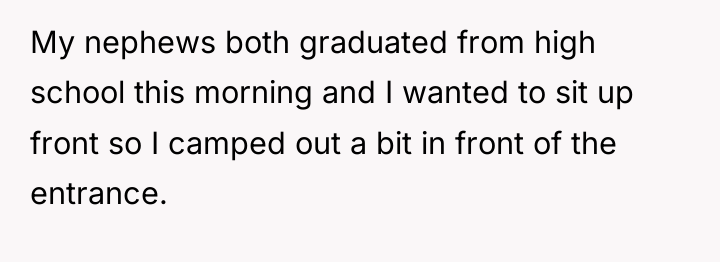 My nephews both graduated from high school this morning and...