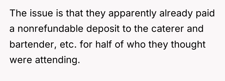 The issue is that they apparently already paid a nonrefundable...