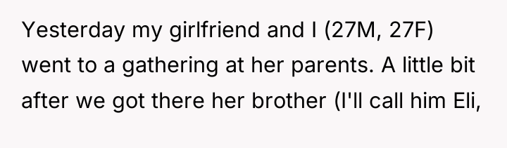 Yesterday my girlfriend and I (27M, 27F) went to a...