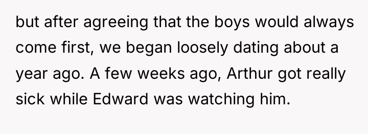but after agreeing that the boys would always come first,...