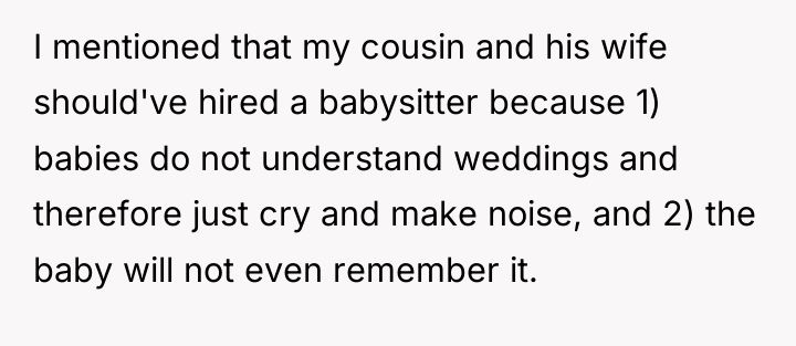I mentioned that my cousin and his wife should've hired...