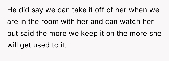 He did say we can take it off of her...