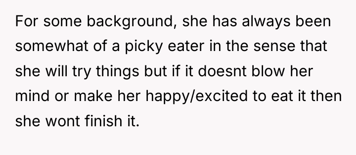 For some background, she has always been somewhat of a...