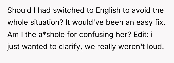 Should I had switched to English to avoid the whole...