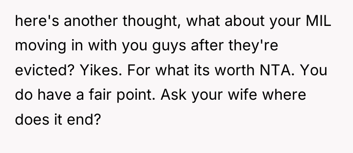 here's another thought, what about your MIL moving in with...