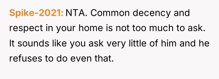 Spike-2021 NTA. Common decency and respect in your home is...