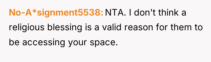 No-A*signment5538 NTA. I don't think a religious blessing is a...