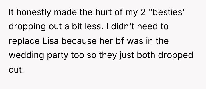 It honestly made the hurt of my 2 "besties" dropping...